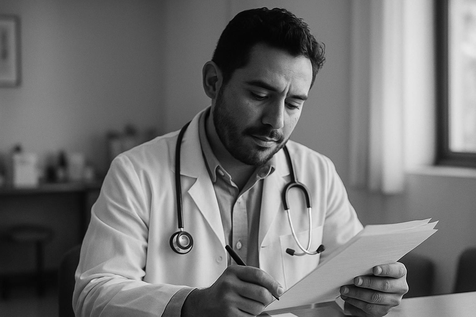 Un médico trabajando con Pokta Care.